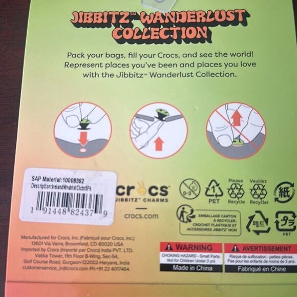 NWT Crocs Multicolor Ireland Jibbitz Wanderlust Collection 5-Pack Charms OS - Picture 5 of 5